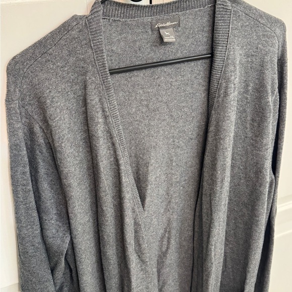 Eddie Bauer Gray Open Front Cardigan with Pockets Size 2XL - Picture 4 of 6